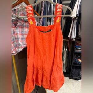 Anthropologie Medium Women’s Bright Orange Sleeveless Dress